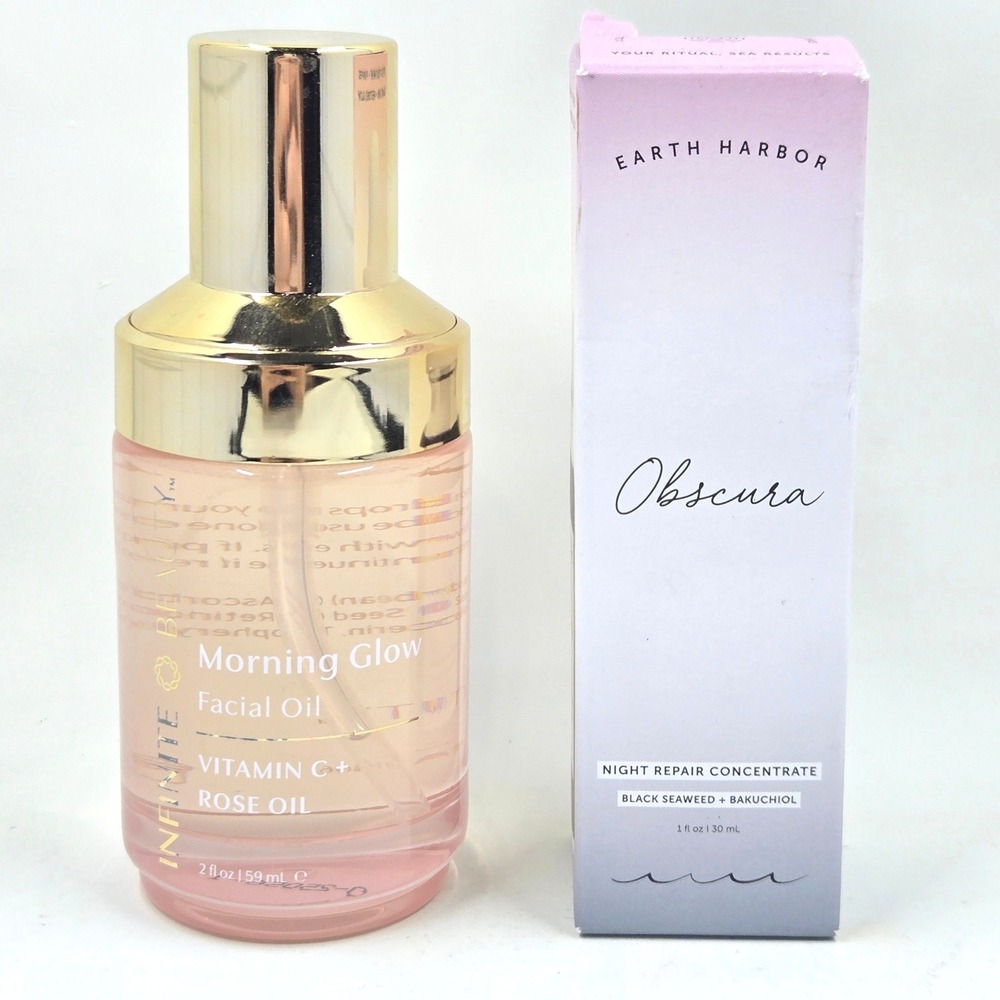 Infinite Beauty Morning Glow Facial Oil 2oz & Earth Harbor Obscura 1oz Set